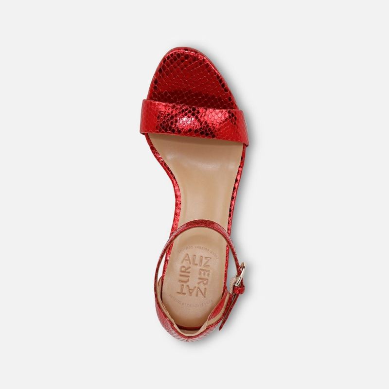 Naturalizer Women's Limited Edition Vera Dress Sandal - Red Metallic Snake Print Leather