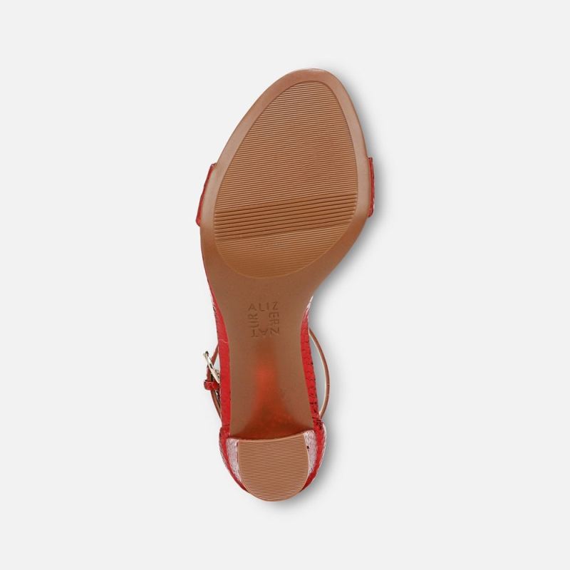 Naturalizer Women's Limited Edition Vera Dress Sandal - Red Metallic Snake Print Leather