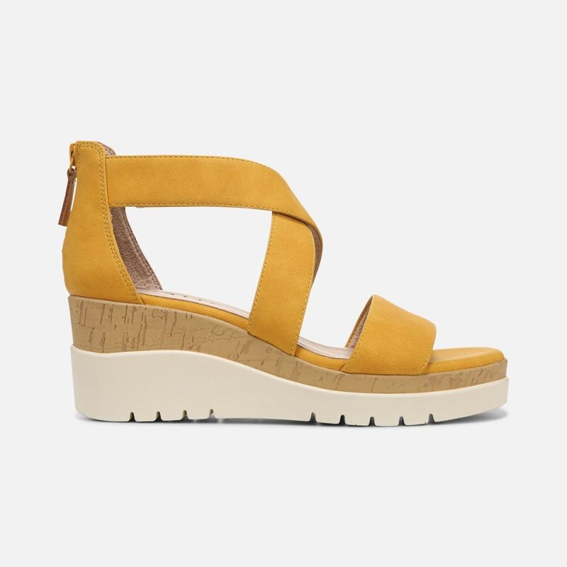 Naturalizer Women's Soul Goodtimes Wedge Sandal - Yellow Synthetic