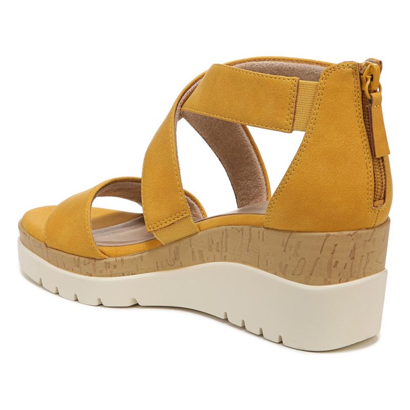 Naturalizer Women's Soul Goodtimes Wedge Sandal - Yellow Synthetic