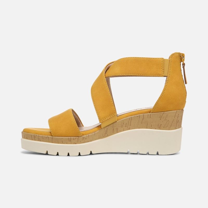 Naturalizer Women's Soul Goodtimes Wedge Sandal - Yellow Synthetic
