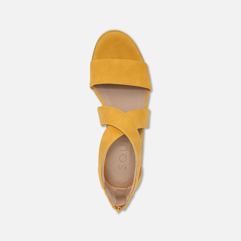 Naturalizer Women's Soul Goodtimes Wedge Sandal - Yellow Synthetic