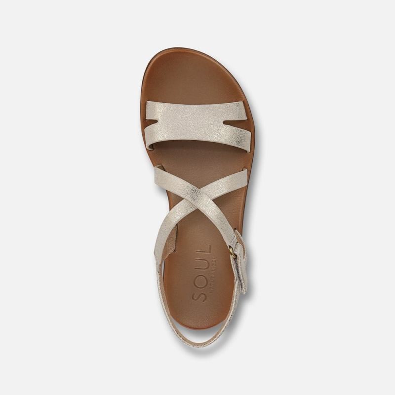 Naturalizer Women's SOUL Shenna Sandal - Gold Faux Leather
