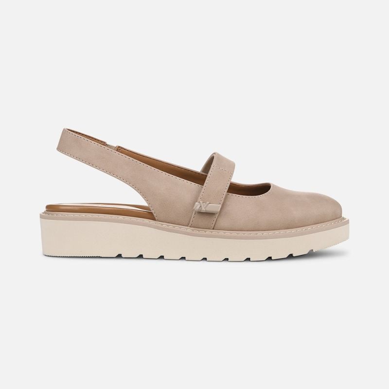 Naturalizer Women's Edison Slingback Mary Jane - Warm Taupe Tan Faux Leather
