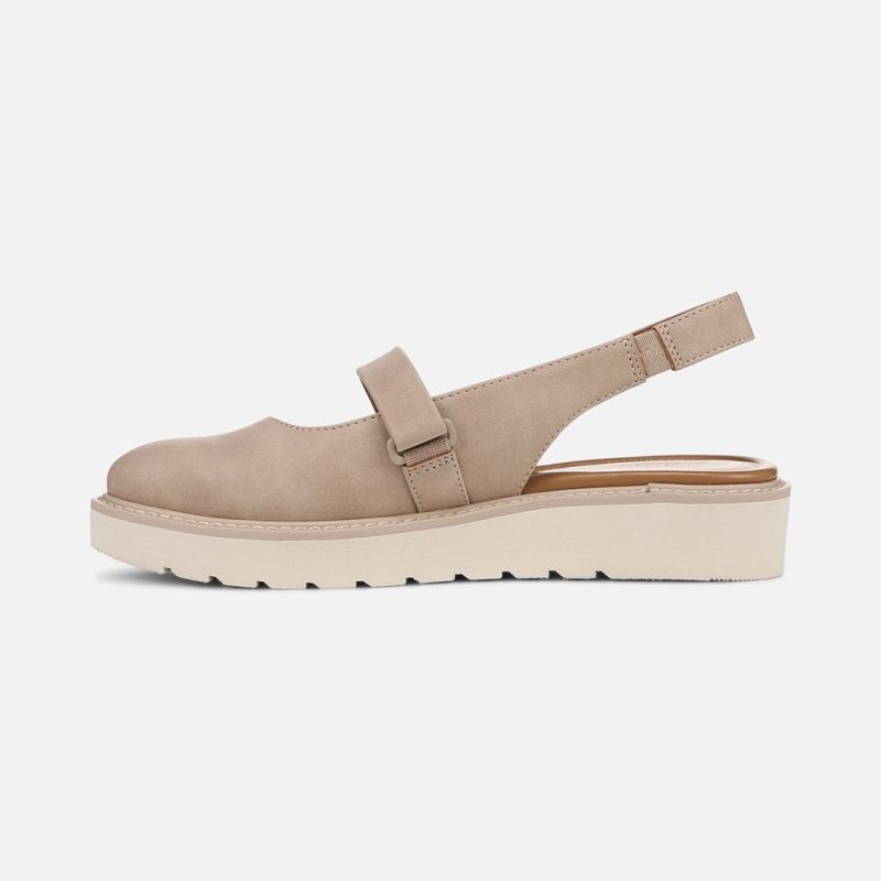 Naturalizer Women's Edison Slingback Mary Jane - Warm Taupe Tan Faux Leather