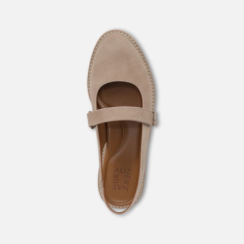 Naturalizer Women's Edison Slingback Mary Jane - Warm Taupe Tan Faux Leather