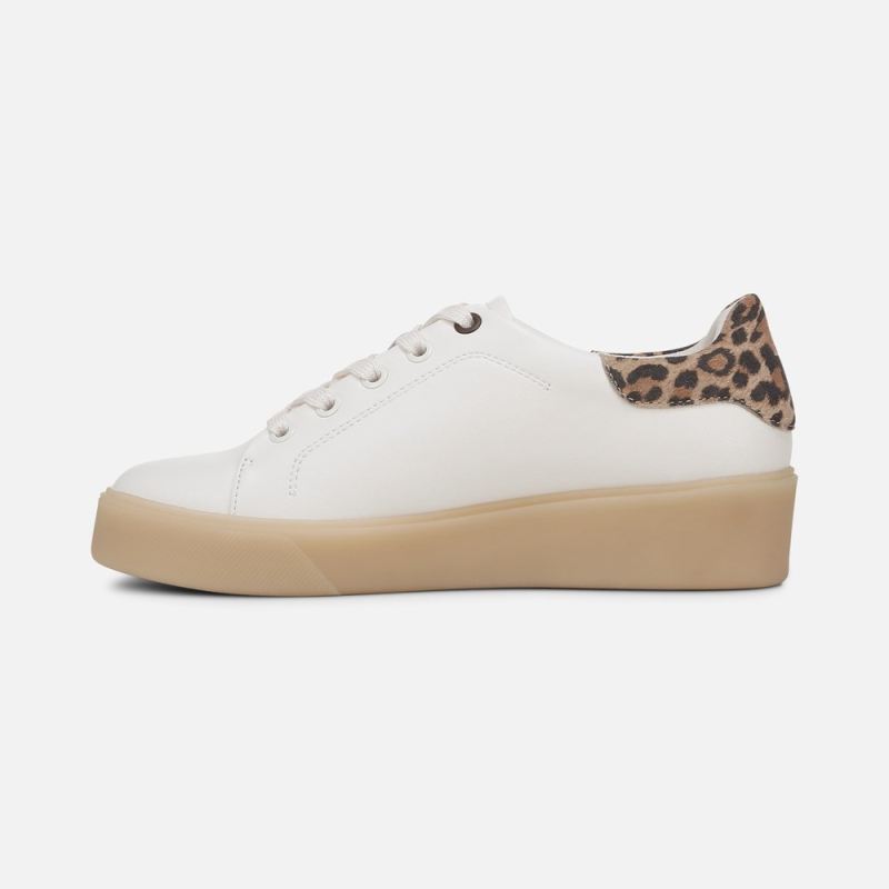 Naturalizer Women's Morrison 2.0 Lace Up Sneaker - Warm White/Leopard Leather