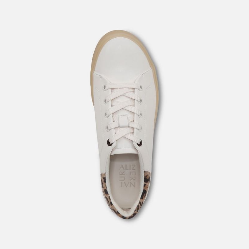 Naturalizer Women's Morrison 2.0 Lace Up Sneaker - Warm White/Leopard Leather