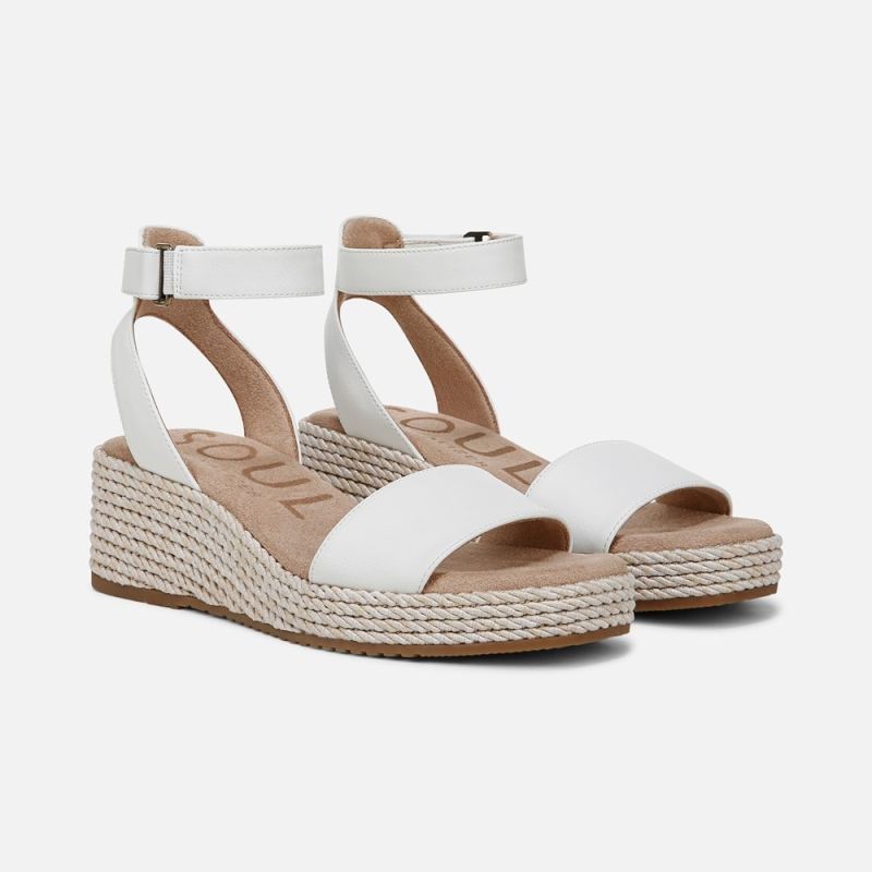Naturalizer Women's SOUL Gloria Espadrille - White Faux Leather