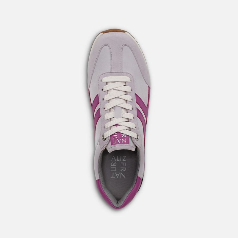 Naturalizer Women's Lorena Lace Up Sneaker - Iced Lilac Fabric \u0026 Suede