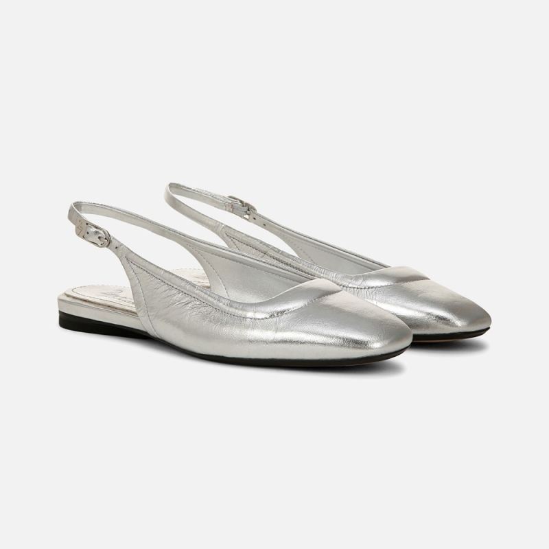 Naturalizer Women's 27 EDIT Cadence Slingback Flat - Silver Leather