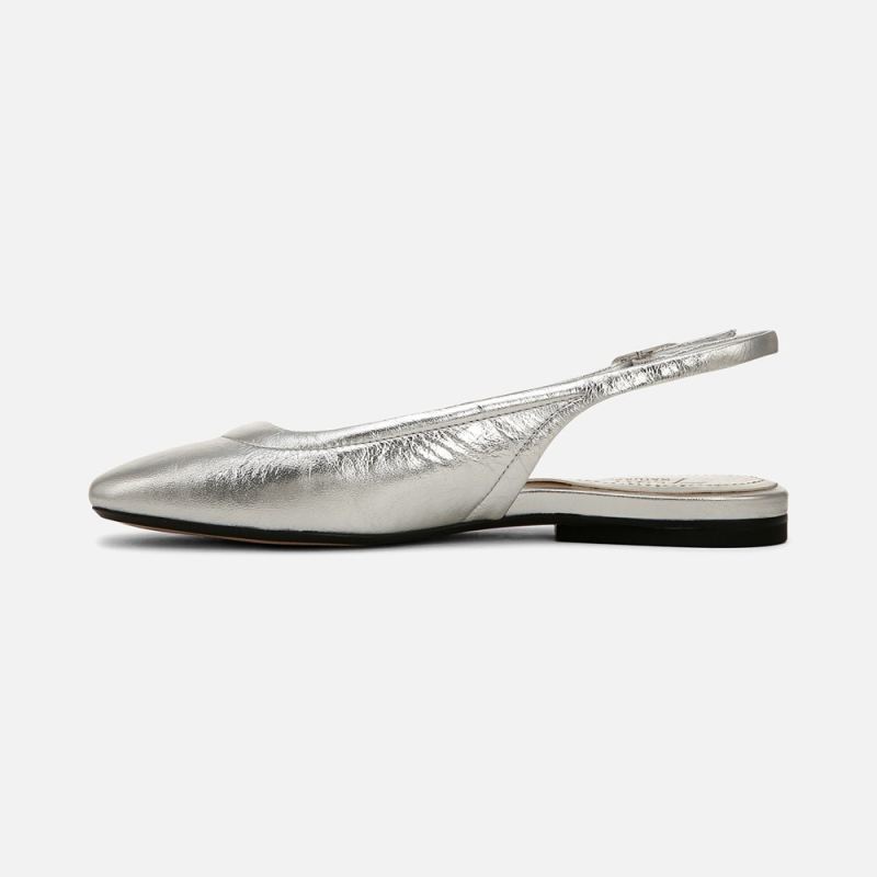 Naturalizer Women's 27 EDIT Cadence Slingback Flat - Silver Leather