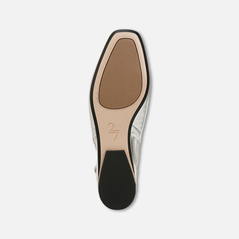 Naturalizer Women's 27 EDIT Cadence Slingback Flat - Silver Leather