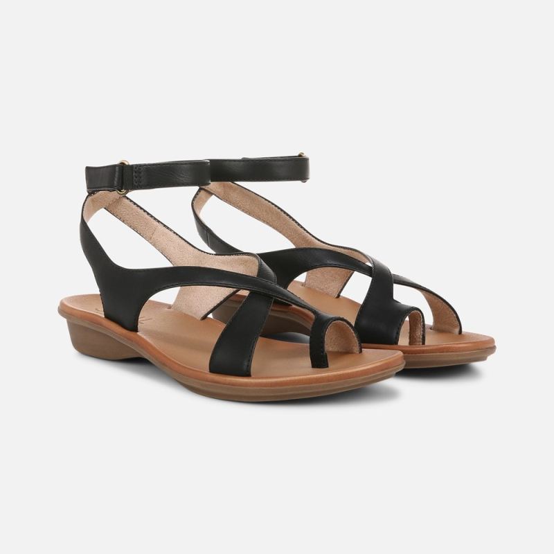 Naturalizer Women's Soul Sivan Strappy Sandal - Black Faux Leather