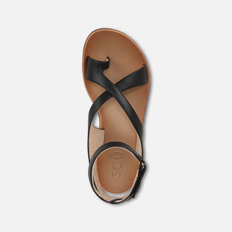 Naturalizer Women's Soul Sivan Strappy Sandal - Black Faux Leather
