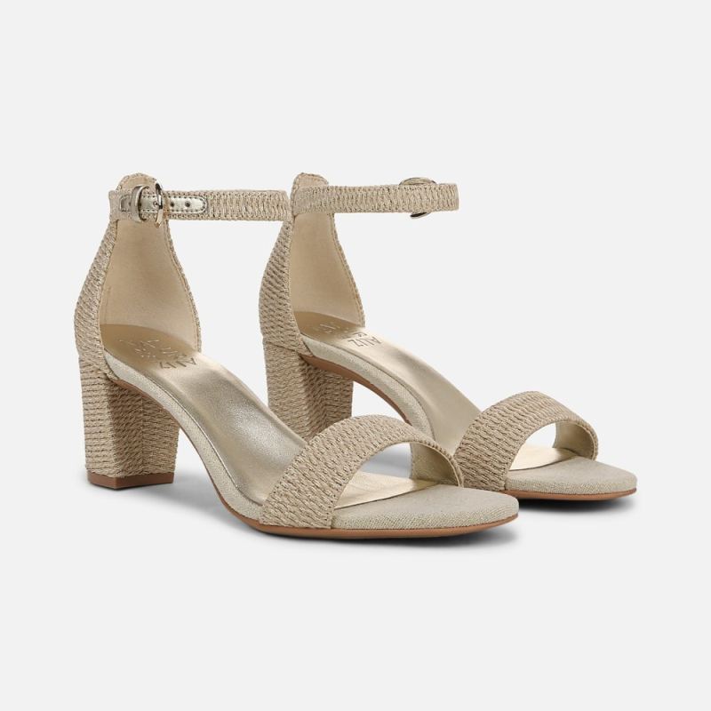 Naturalizer Women's Vera Dress Sandal - Natural Gold Woven Fabric