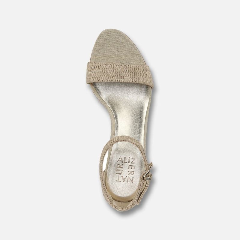 Naturalizer Women's Vera Dress Sandal - Natural Gold Woven Fabric