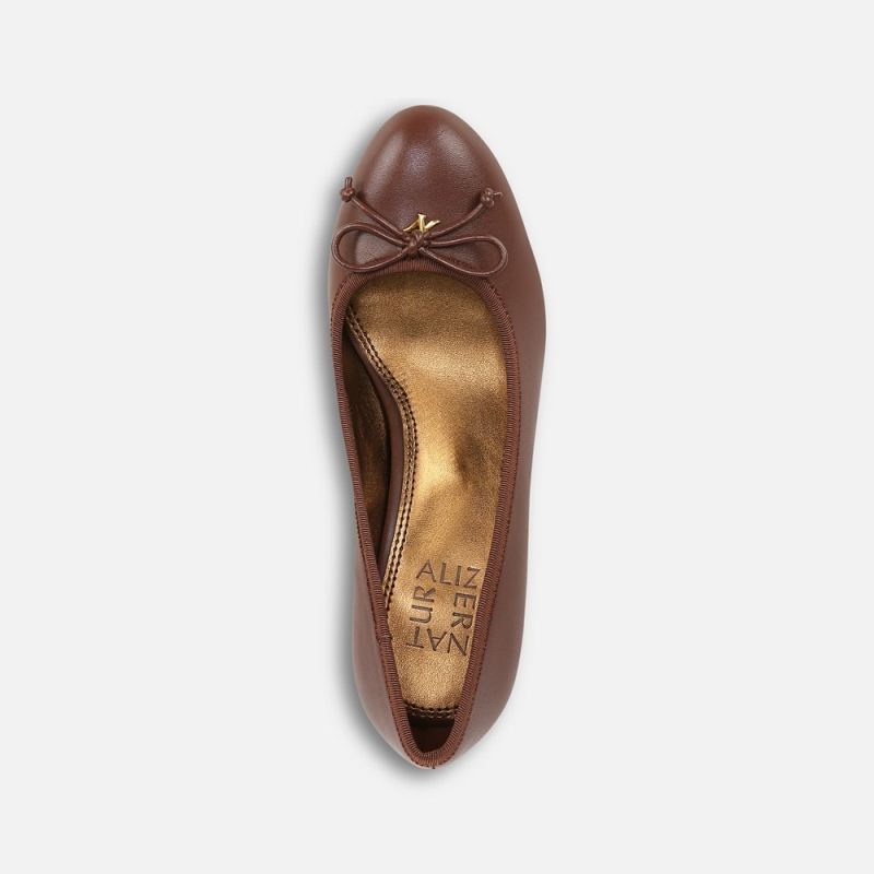Naturalizer Women's Sienna Block Heel Pump - Cappuccino Brown Leather