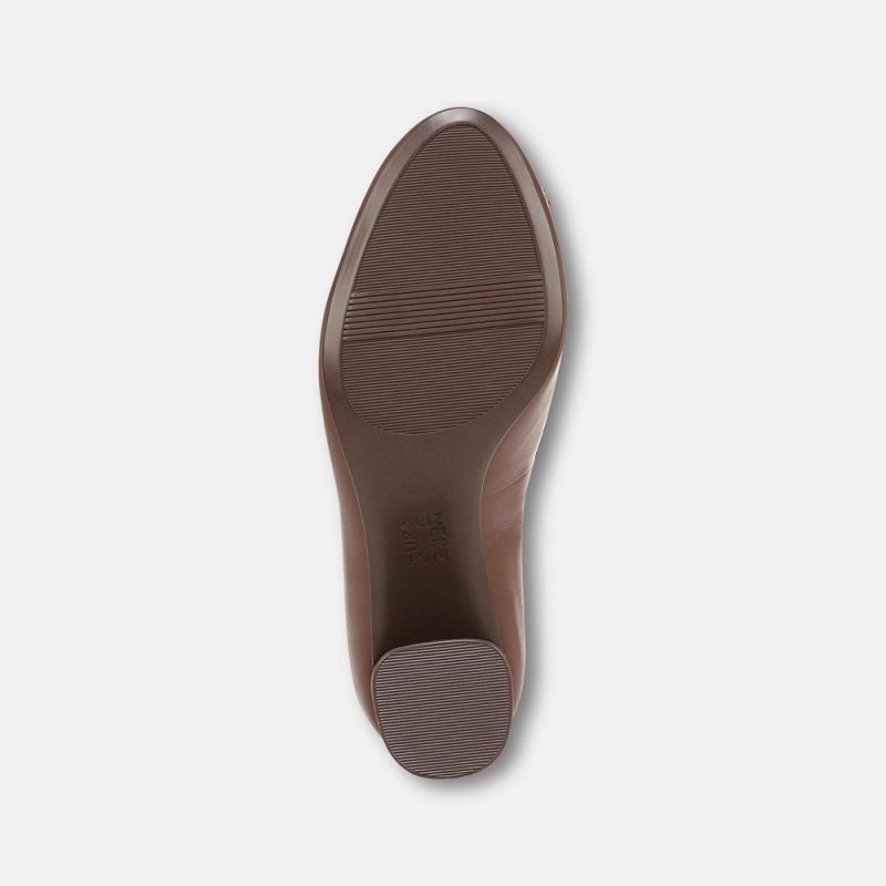 Naturalizer Women's Sienna Block Heel Pump - Cappuccino Brown Leather