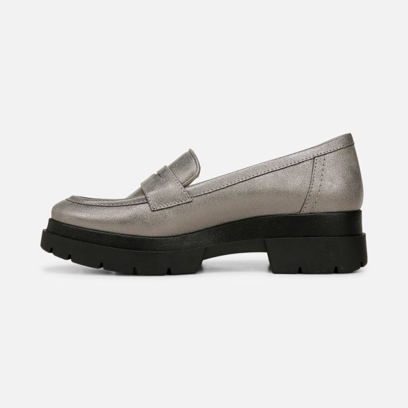 Naturalizer Women's SOUL Ophelia Lug Sole Loafer - Pewter Faux Leather