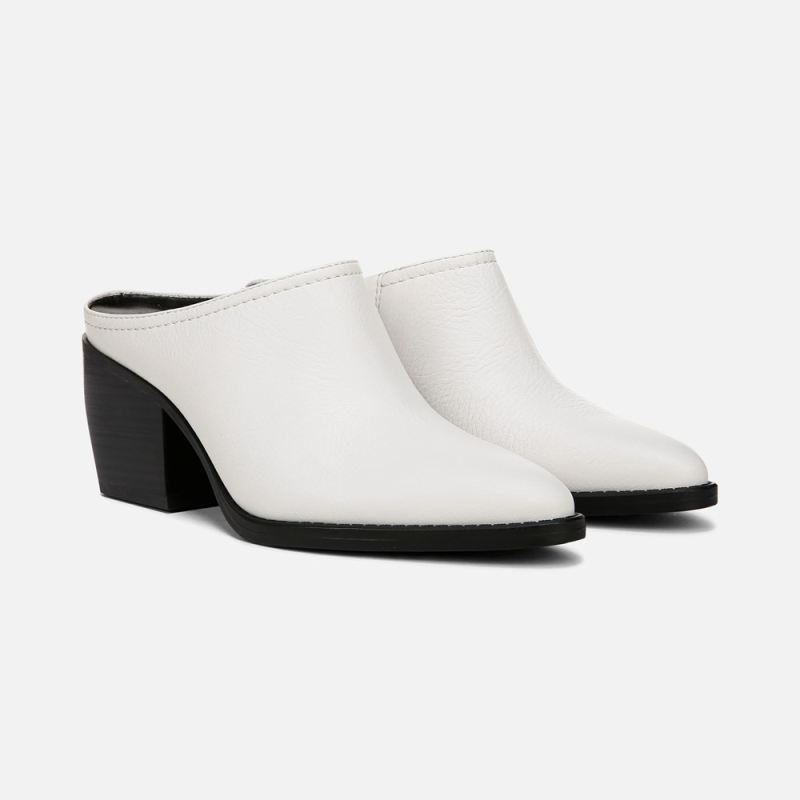Naturalizer Women's Fairmont Block Heel Mule - Warm White Leather