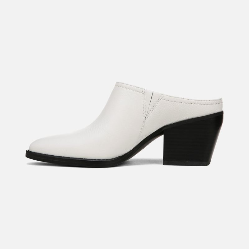 Naturalizer Women's Fairmont Block Heel Mule - Warm White Leather
