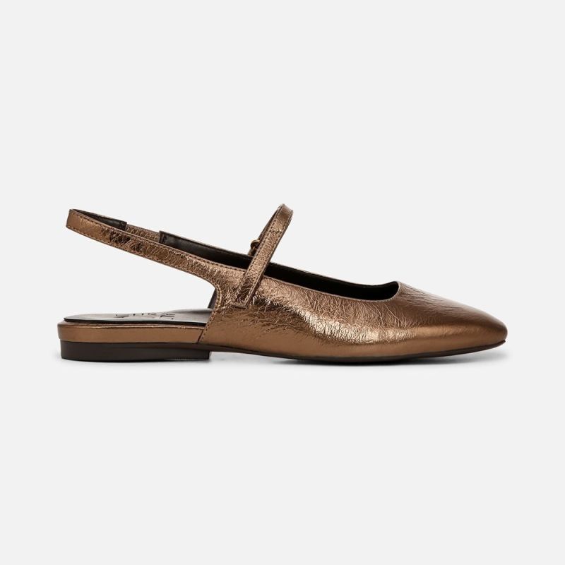 Naturalizer Women's Connie Mary Jane Slingback Flat - Old Gold Leather