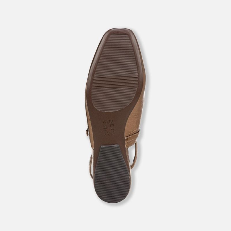 Naturalizer Women's Connie Mary Jane Slingback Flat - Old Gold Leather