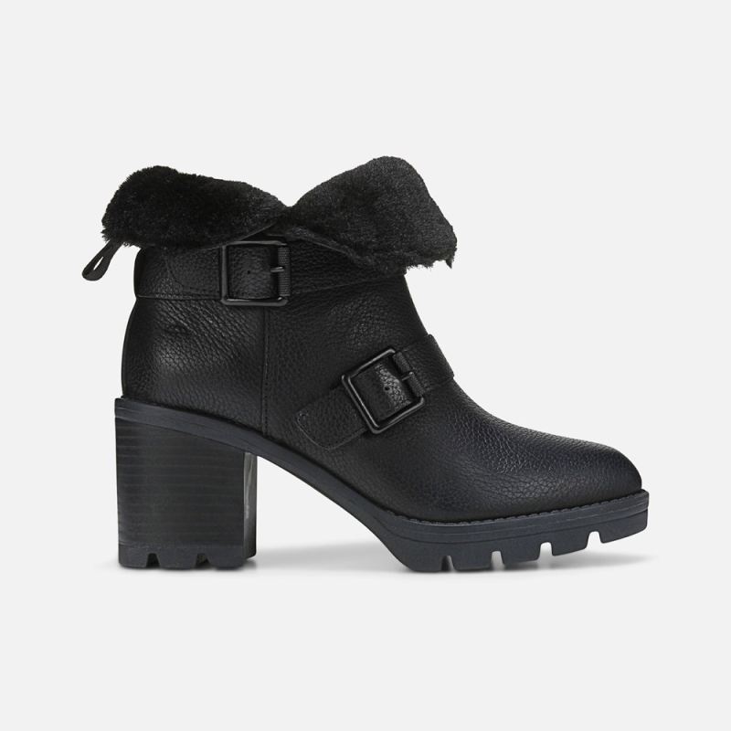 Naturalizer Women's Verney Moto Water Repellent Bootie - Black Leather