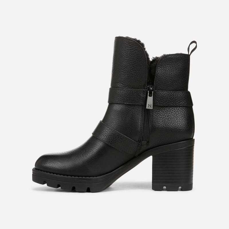 Naturalizer Women's Verney Moto Water Repellent Bootie - Black Leather