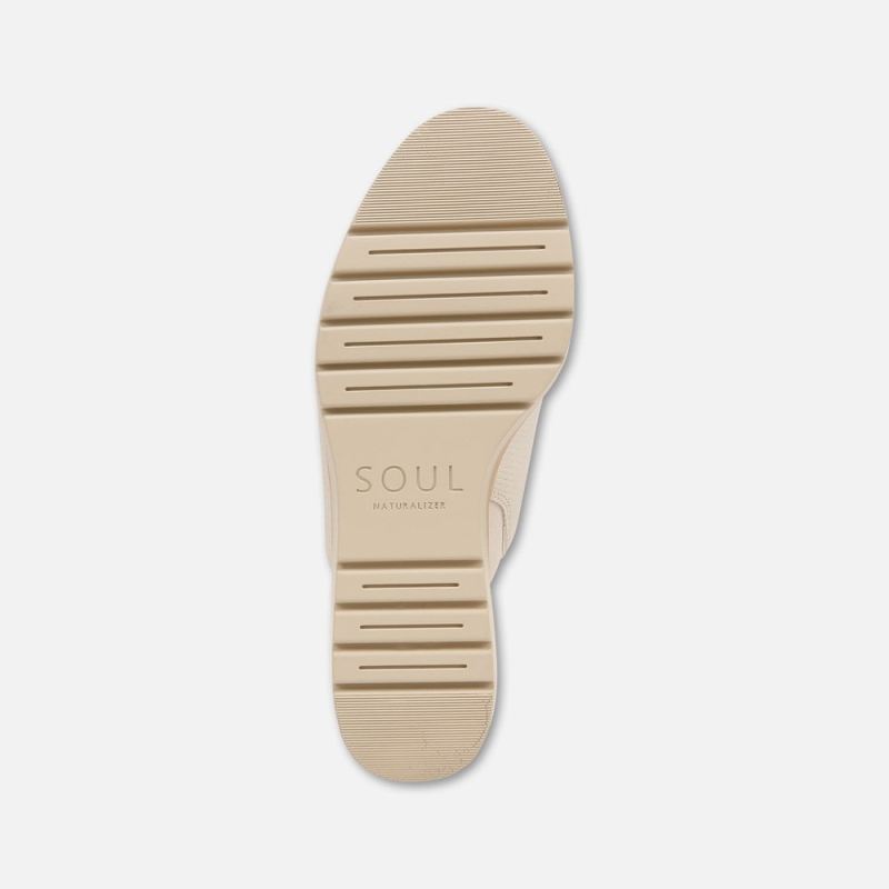 Naturalizer Women's Soul Goodtimes Mule Wedge Sandal - Porcelain Faux Leather