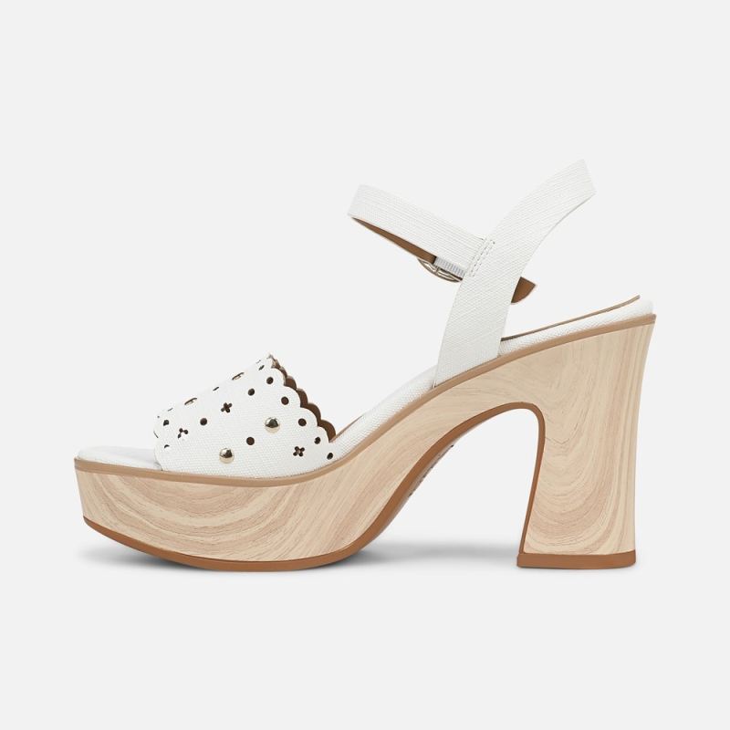 Naturalizer Women's Kira Platform Sandal - White Faux Leather