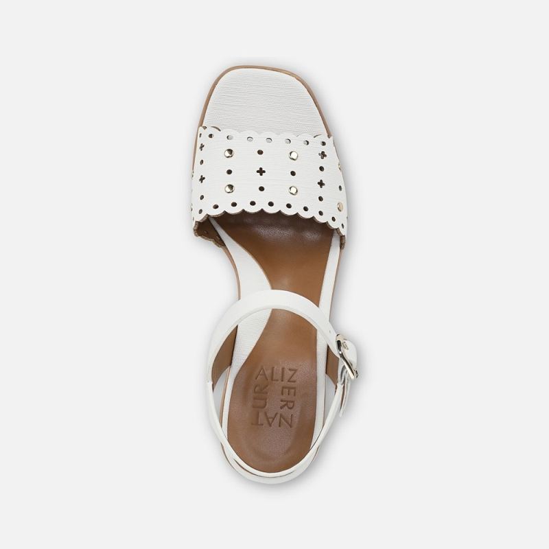 Naturalizer Women's Kira Platform Sandal - White Faux Leather