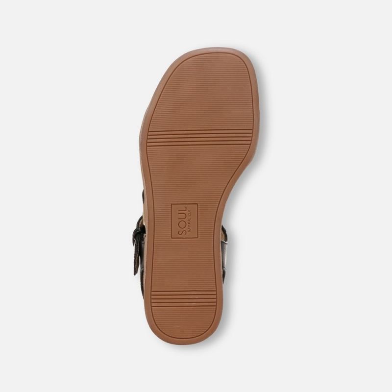 Naturalizer Women's SOUL Jayvee Sandal - Black Faux Leather