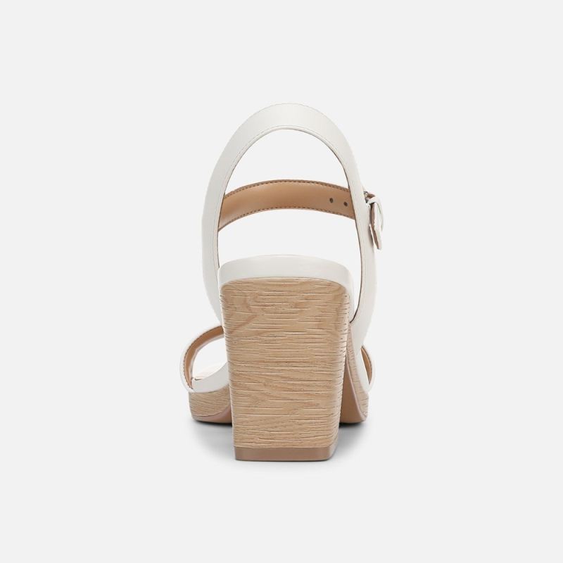 Naturalizer Women's Rose Block Heel Sandal - Warm White Leather