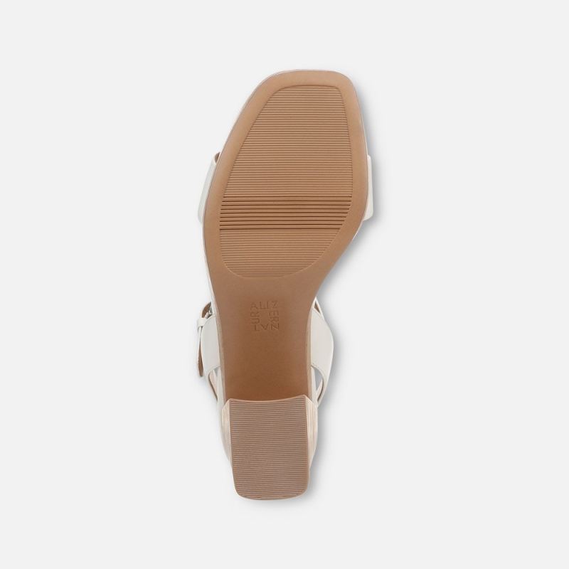 Naturalizer Women's Rose Block Heel Sandal - Warm White Leather