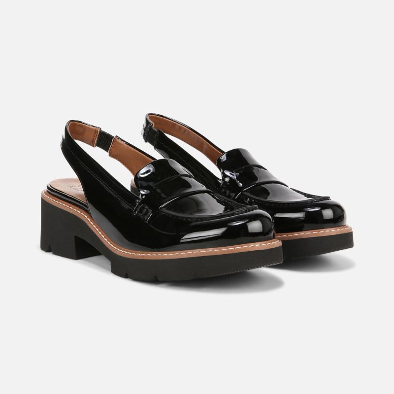 Naturalizer Women's Darry Lug Sole Slingback Loafer - Black Patent