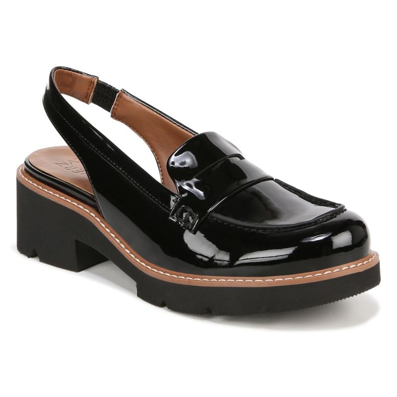 Naturalizer Women's Darry Lug Sole Slingback Loafer - Black Patent