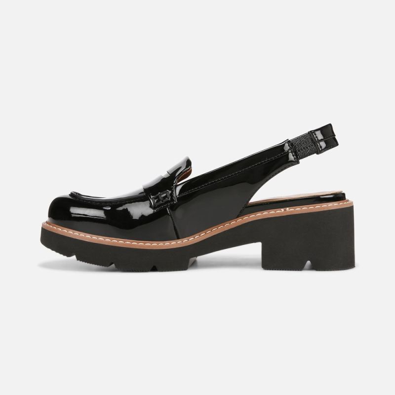 Naturalizer Women's Darry Lug Sole Slingback Loafer - Black Patent