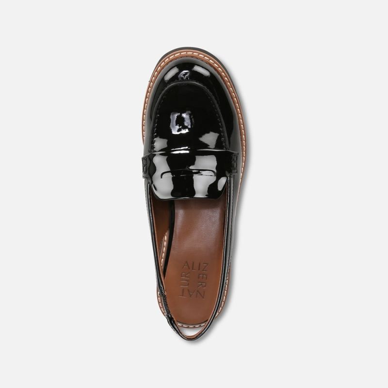 Naturalizer Women's Darry Lug Sole Slingback Loafer - Black Patent