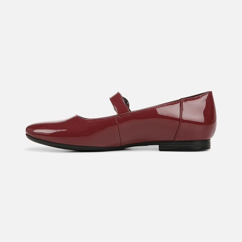 Naturalizer Women's Kelly Mary Jane Flat - Cranberry Faux Leather