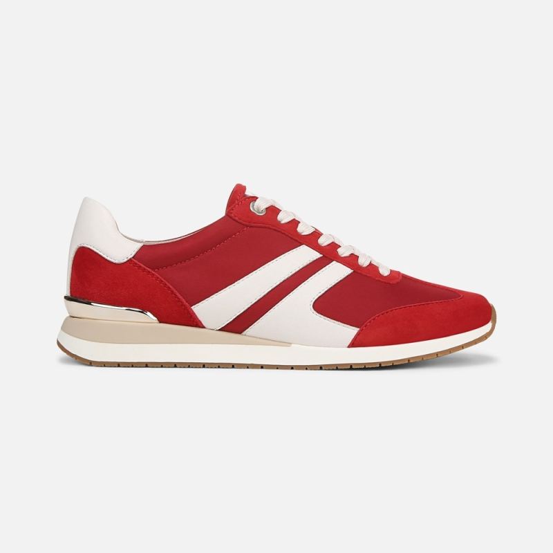 Naturalizer Women's Lorena Lace Up Sneaker - Deep Red Fabric \u0026 Suede