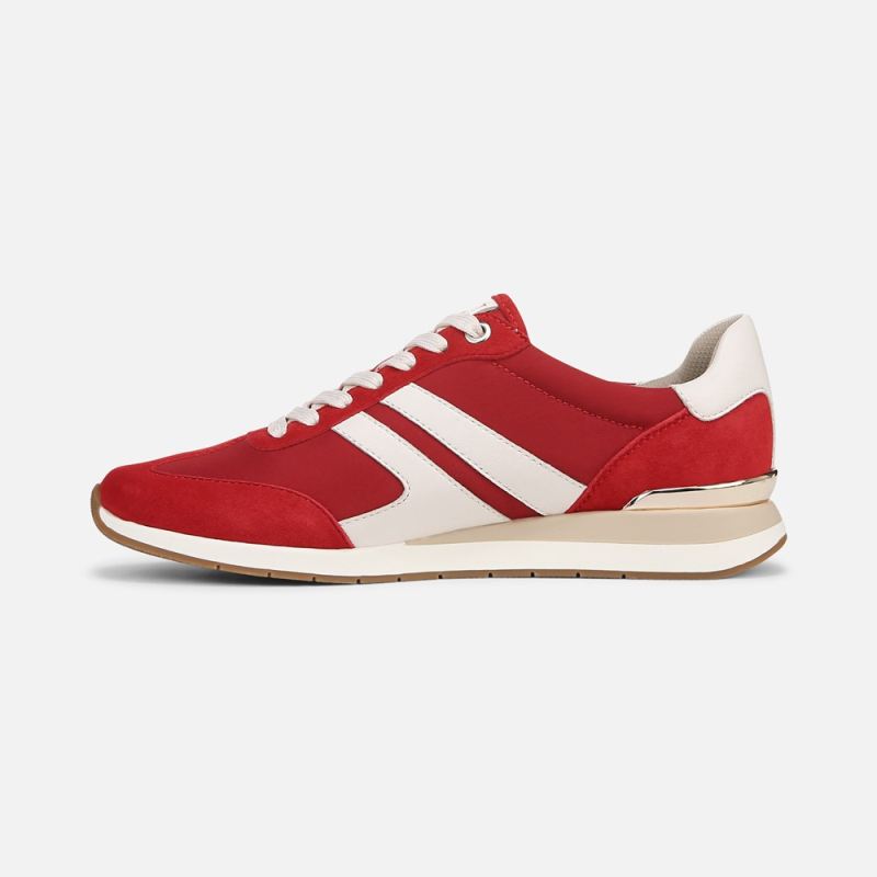 Naturalizer Women's Lorena Lace Up Sneaker - Deep Red Fabric \u0026 Suede