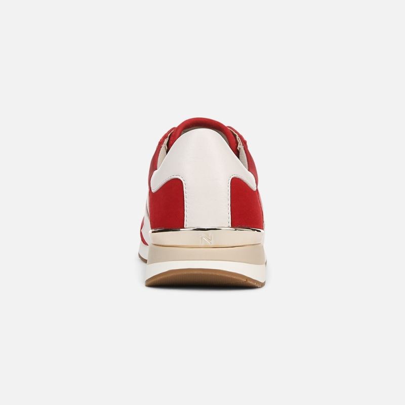 Naturalizer Women's Lorena Lace Up Sneaker - Deep Red Fabric \u0026 Suede