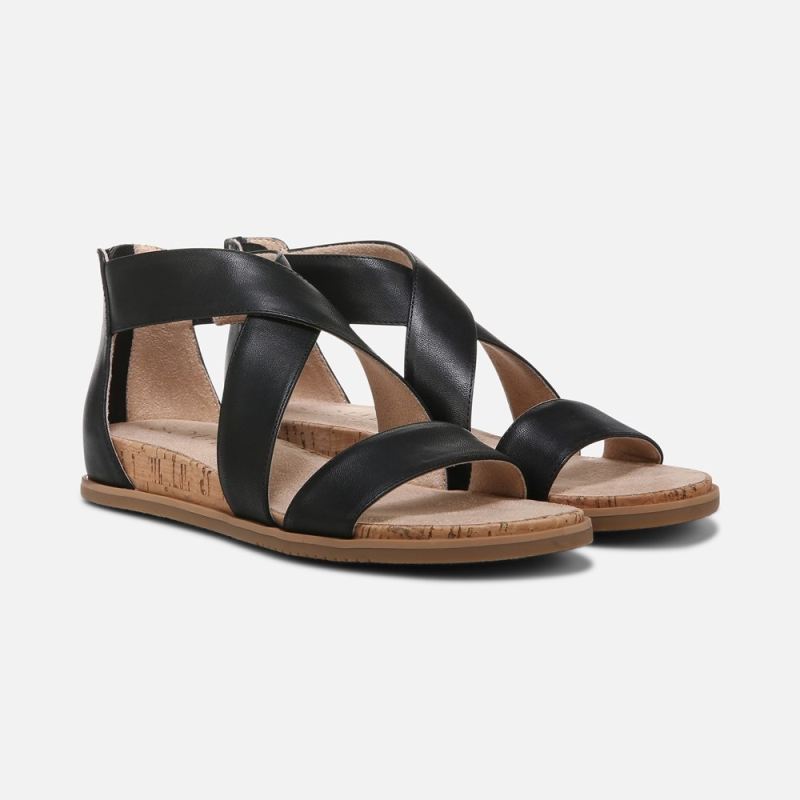 Naturalizer Women's SOUL Cindi Sandal - Black Leather
