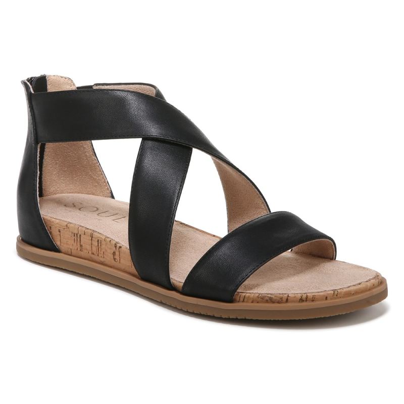 Naturalizer Women's SOUL Cindi Sandal - Black Leather