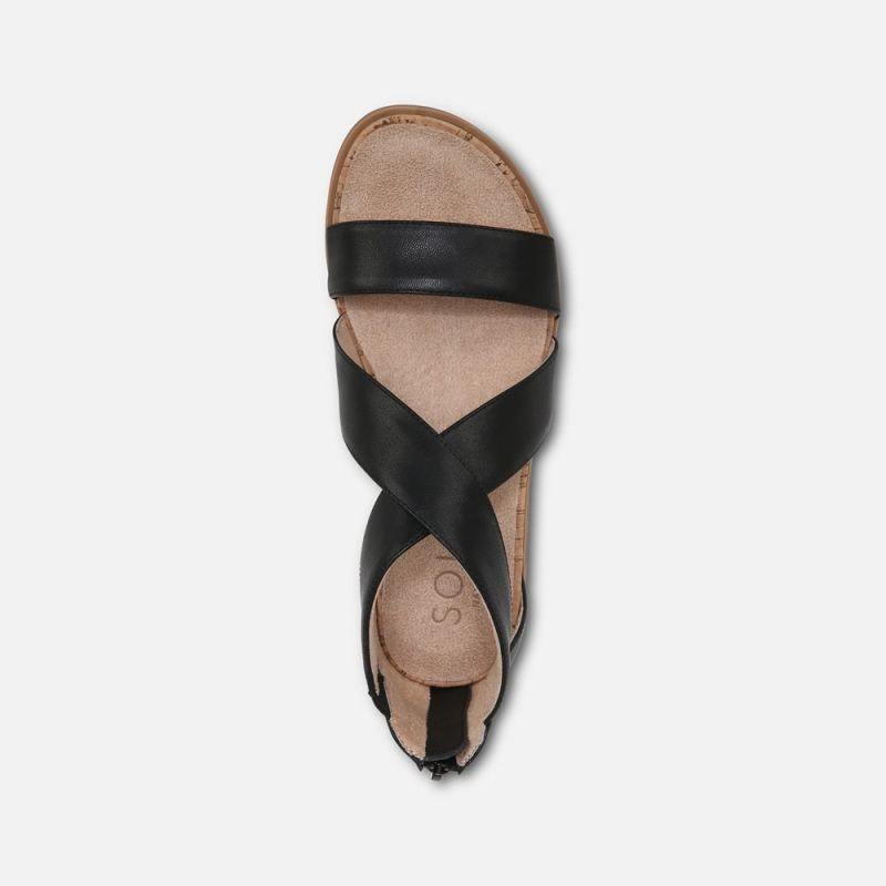 Naturalizer Women's SOUL Cindi Sandal - Black Leather