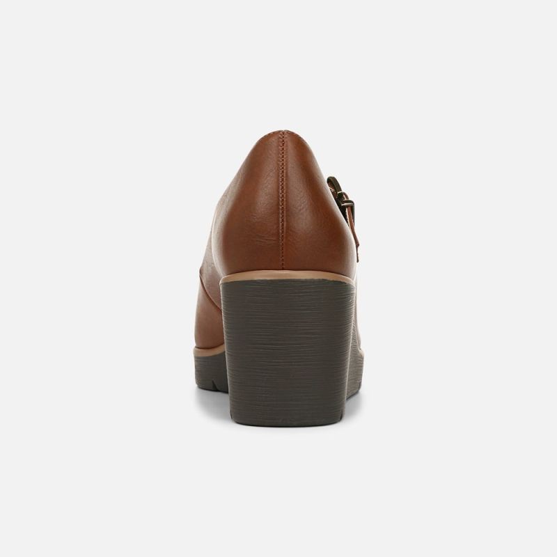 Naturalizer Women's SOUL Adore Mary Jane Wedge - Toffee Brown Faux Leather
