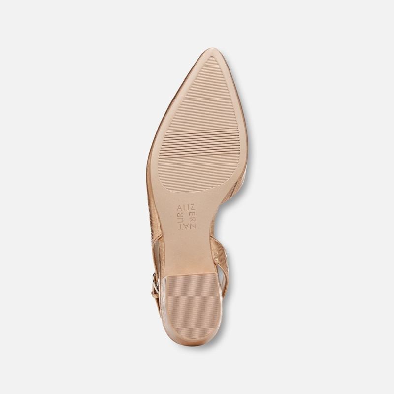 Naturalizer Women's Banks Pointed Toe Flat - Champagne Leather