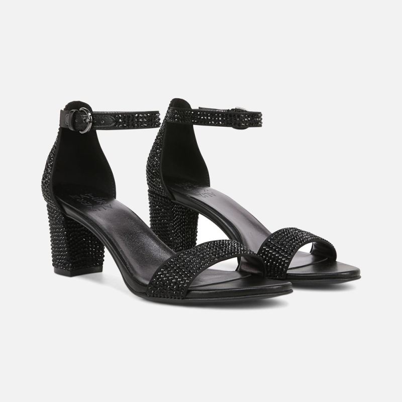 Naturalizer Women's Vera Dress Sandal - Black Satin